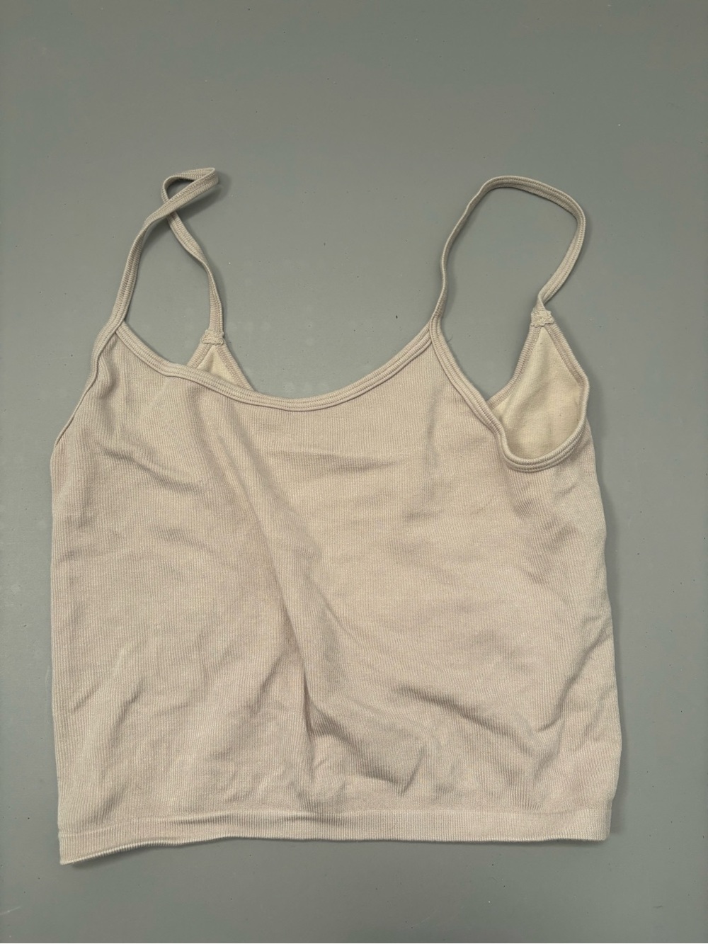 Zara Cream Ribbed Cami Tank Top